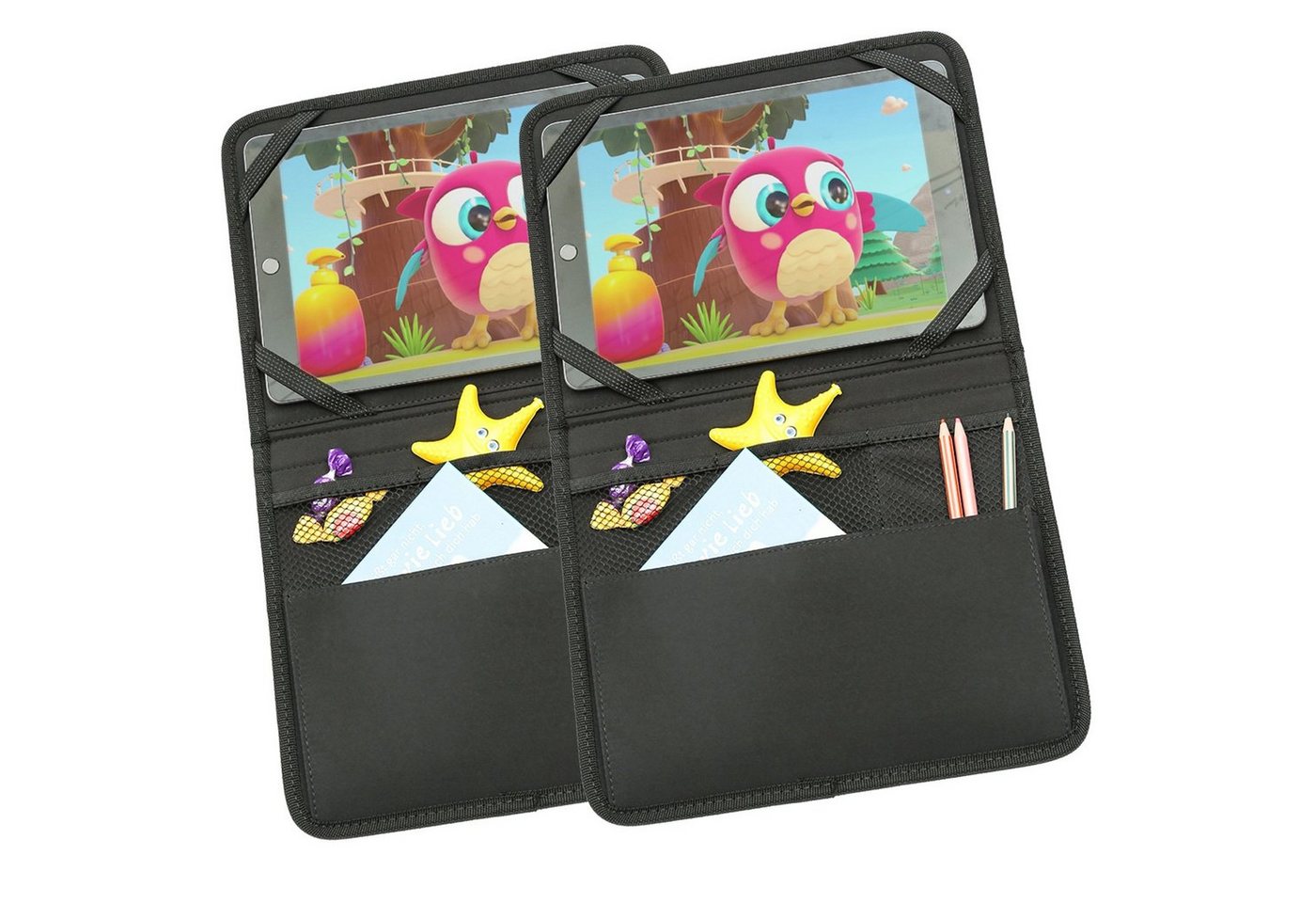 GORANDO Rücksitzorganizer Auto-Rückenlehnentasche Tablet Organizer für Auto Rücksitz 2 Stück (2-tlg)