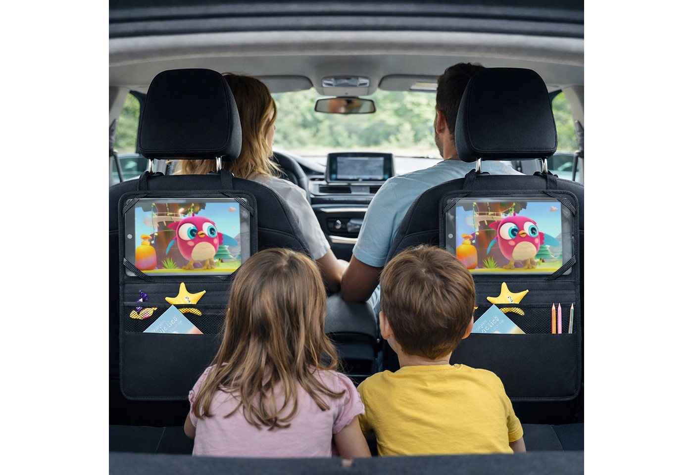 GORANDO Rücksitzorganizer Auto-Rückenlehnentasche Tablet Organizer für Auto Rücksitz 2 Stück (2-tlg) Bild 2