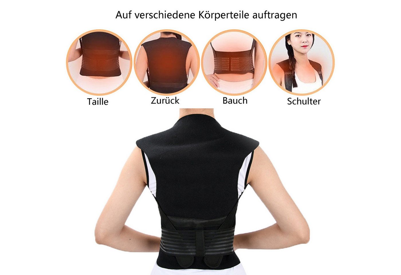 feinlux Funktionsweste Wärmegürtel Selbsterwärmende Magnettherapie-Weste (Packung, Magnet-Wärmeweste) 111 Magnete, Selbsterwärmendes Produkt,keine Notwendigkeit Batterien