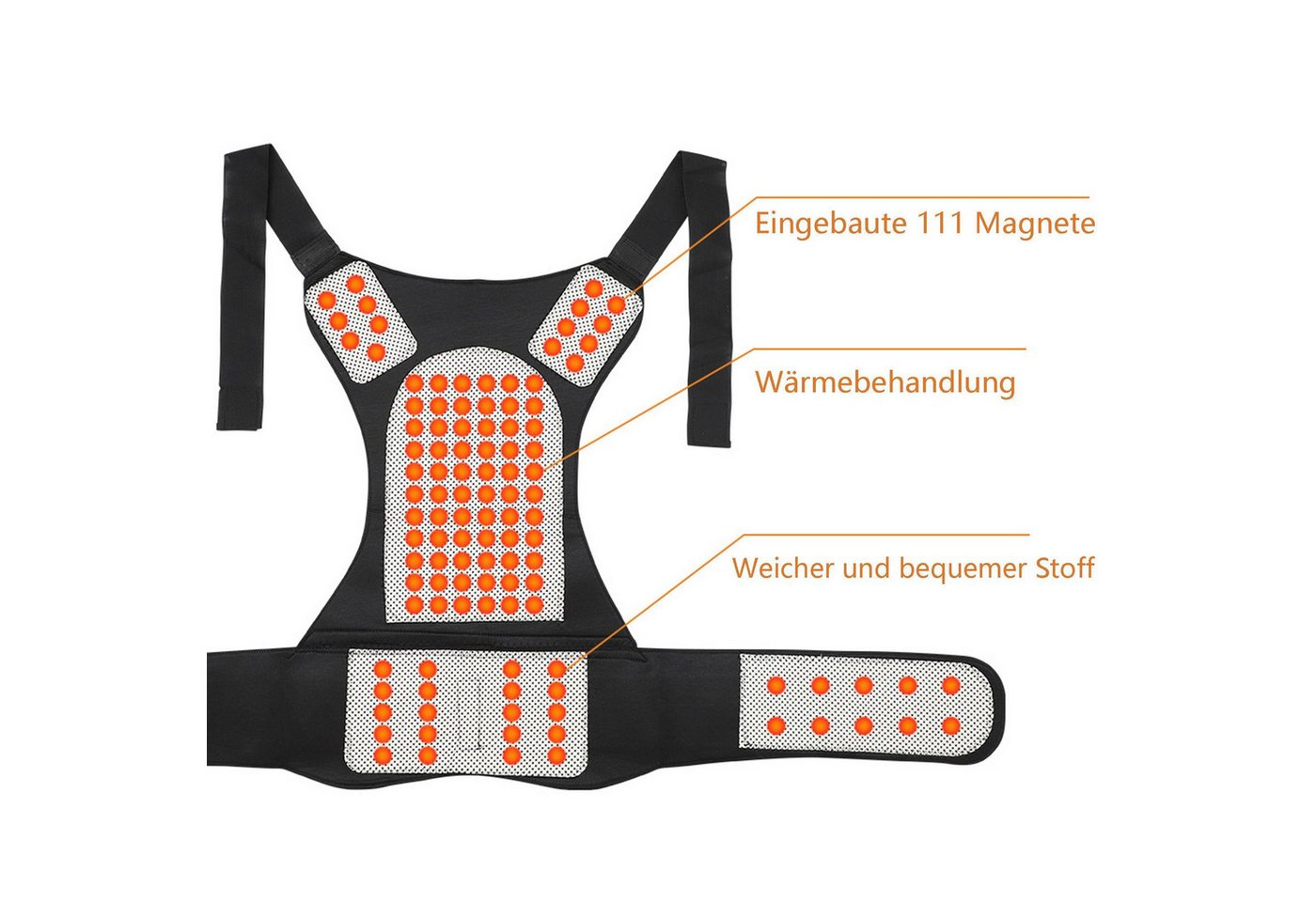 feinlux Funktionsweste Wärmegürtel Selbsterwärmende Magnettherapie-Weste (Packung, Magnet-Wärmeweste) 111 Magnete, Selbsterwärmendes Produkt,keine Notwendigkeit Batterien Bild 2