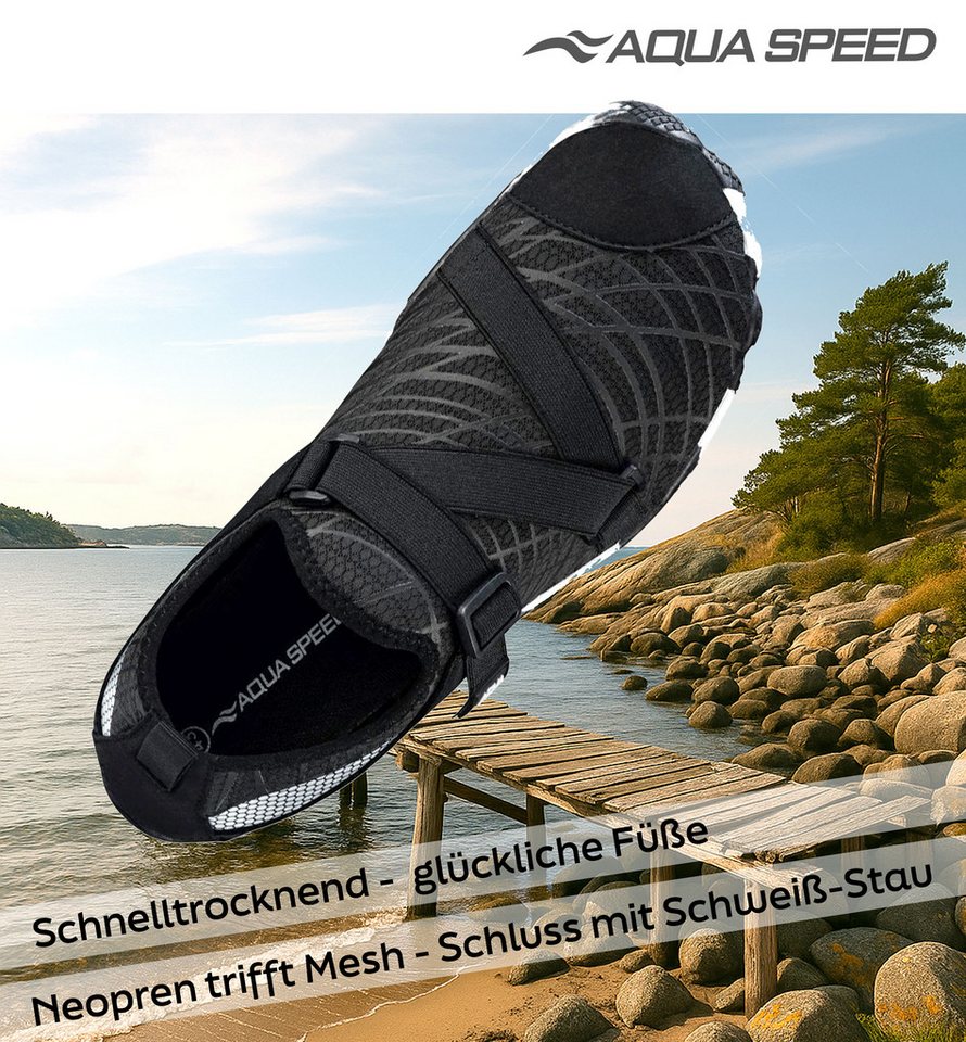 Aqua Speed Tortuga Aqua Sneaker Gr. 42 – Schwarz + Handtuch inklusive Wasserschuh (Strandschuhe mit Belüftung – atmungsaktiv & angenehm barfuß) Strapazierfähig & elastisch – für intensive Sommernutzung Bild 2