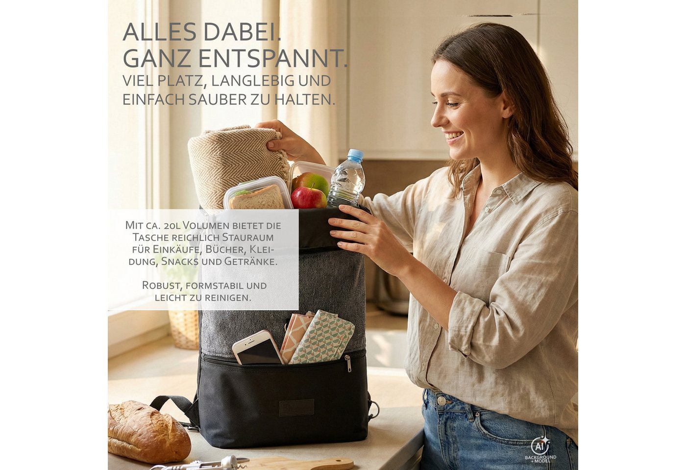 BambiniWelt by Rafael K. Fahrradtasche Fahrradtasche Gepäckträgertasche 2in1 Rucksack 20L M1, Gepäckträgertasche/Fahrradrucksack Bild 2