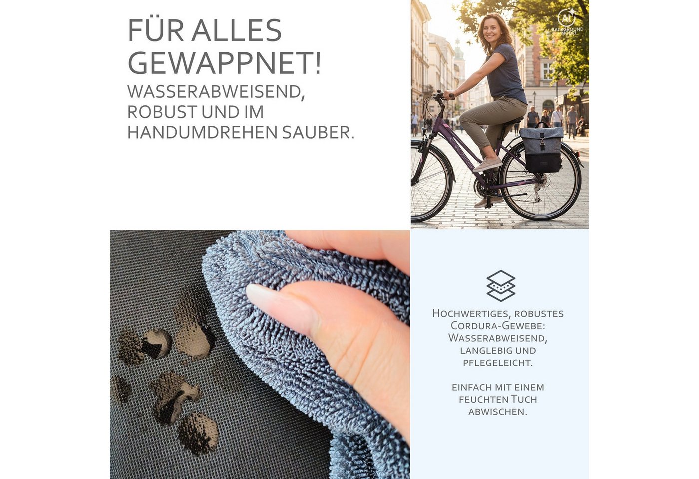 BambiniWelt by Rafael K. Fahrradtasche Fahrradtasche Gepäckträgertasche 2in1 Rucksack 20L M1, Gepäckträgertasche/Fahrradrucksack Bild 3