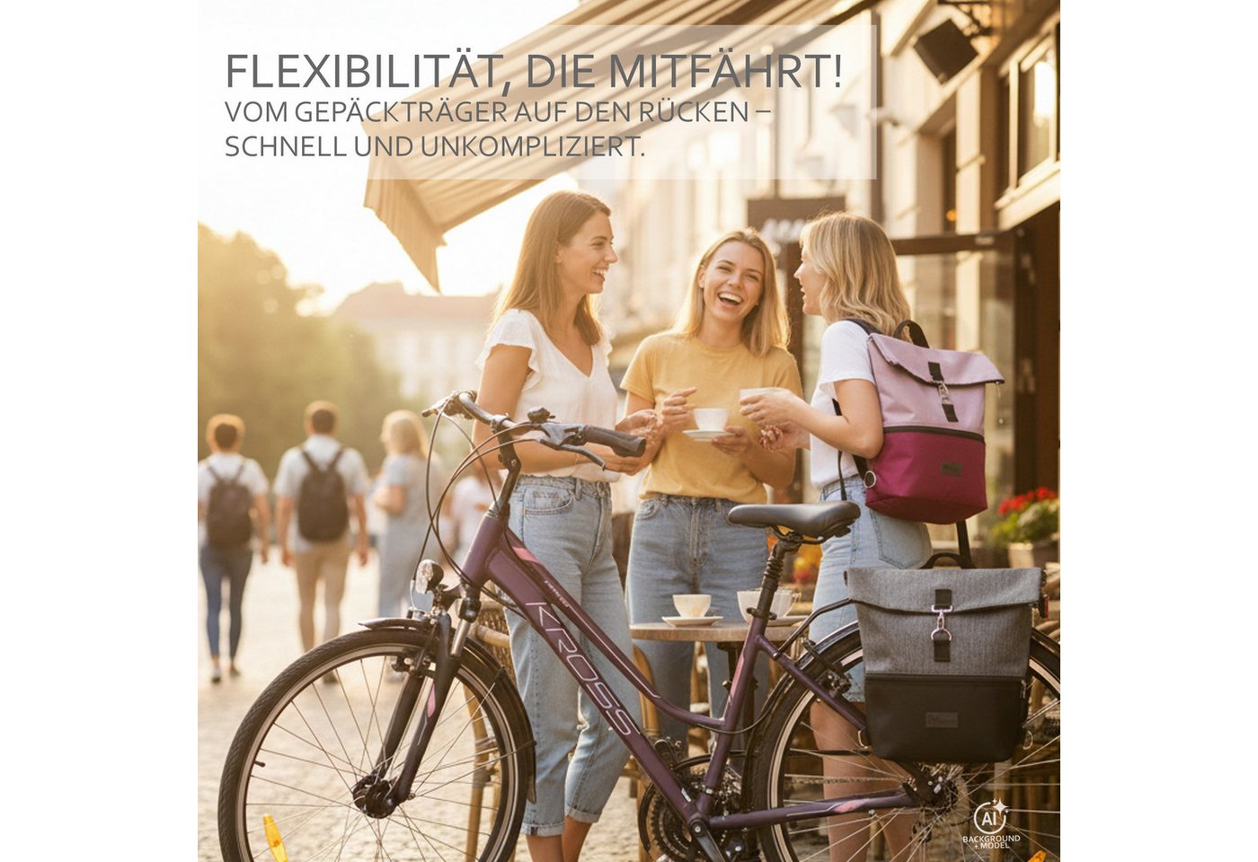BambiniWelt by Rafael K. Fahrradtasche Fahrradtasche Gepäckträgertasche 2in1 Rucksack 20L M1, Gepäckträgertasche/Fahrradrucksack Bild 4