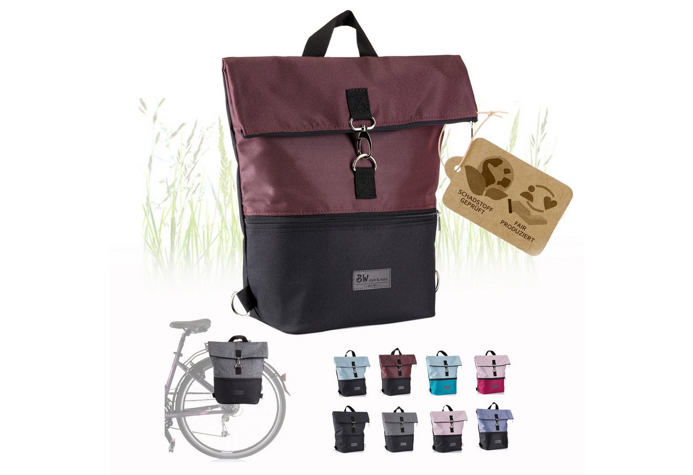 BambiniWelt by Rafael K. Fahrradtasche Fahrradtasche Gepäckträgertasche 2in1 Rucksack 20L M1, Gepäckträgertasche/Fahrradrucksack Bild 5