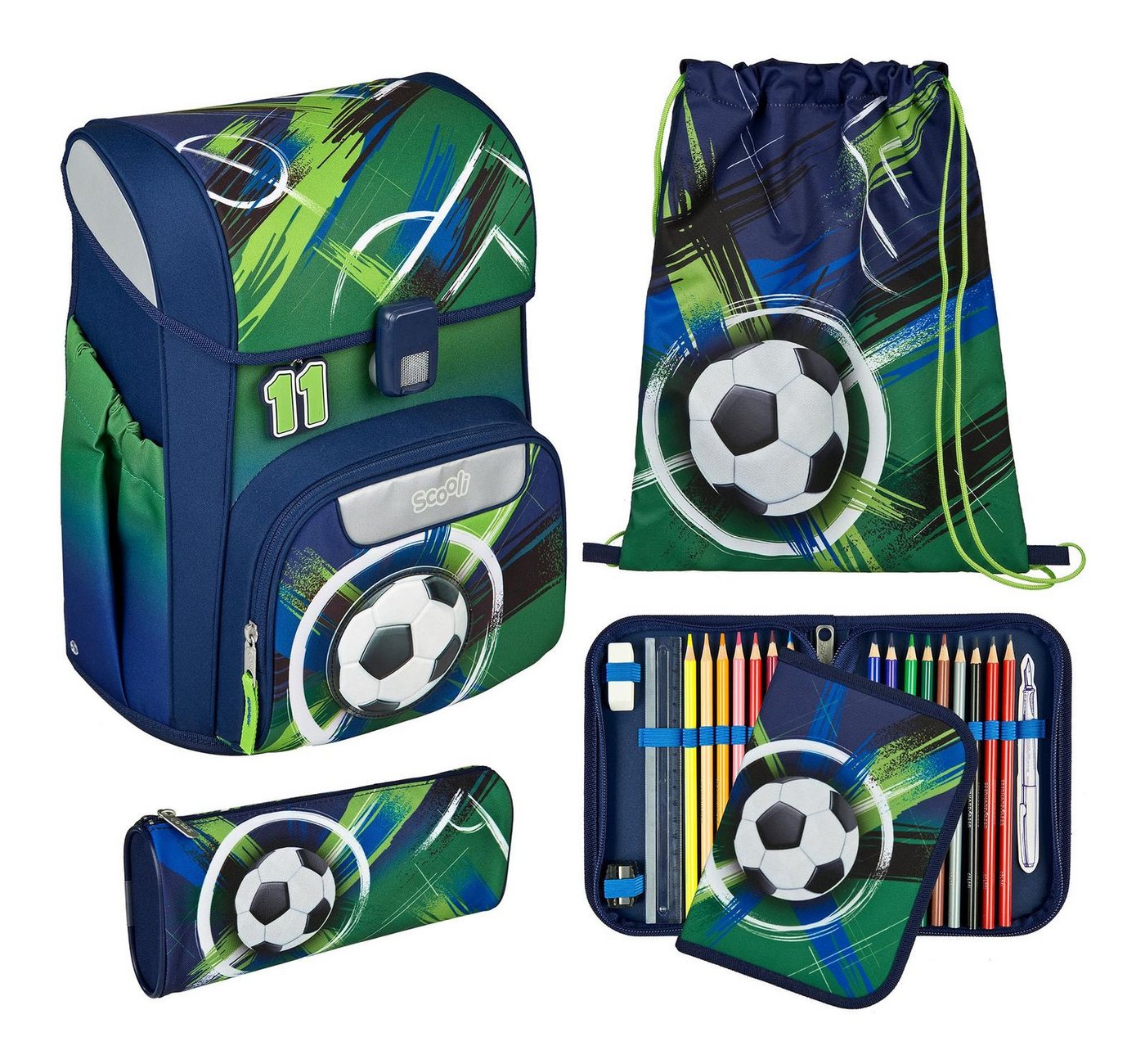 Scooli Schulranzen Schulranzen-Set 5-teilig (Set, 4-tlg)