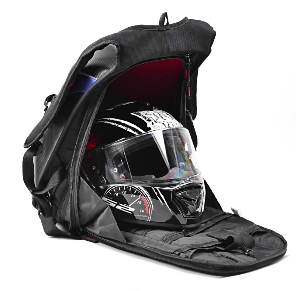 Bagtecs Rucksack Motorrad Hartschalen Rucksack # Carbon 30L neon gelb