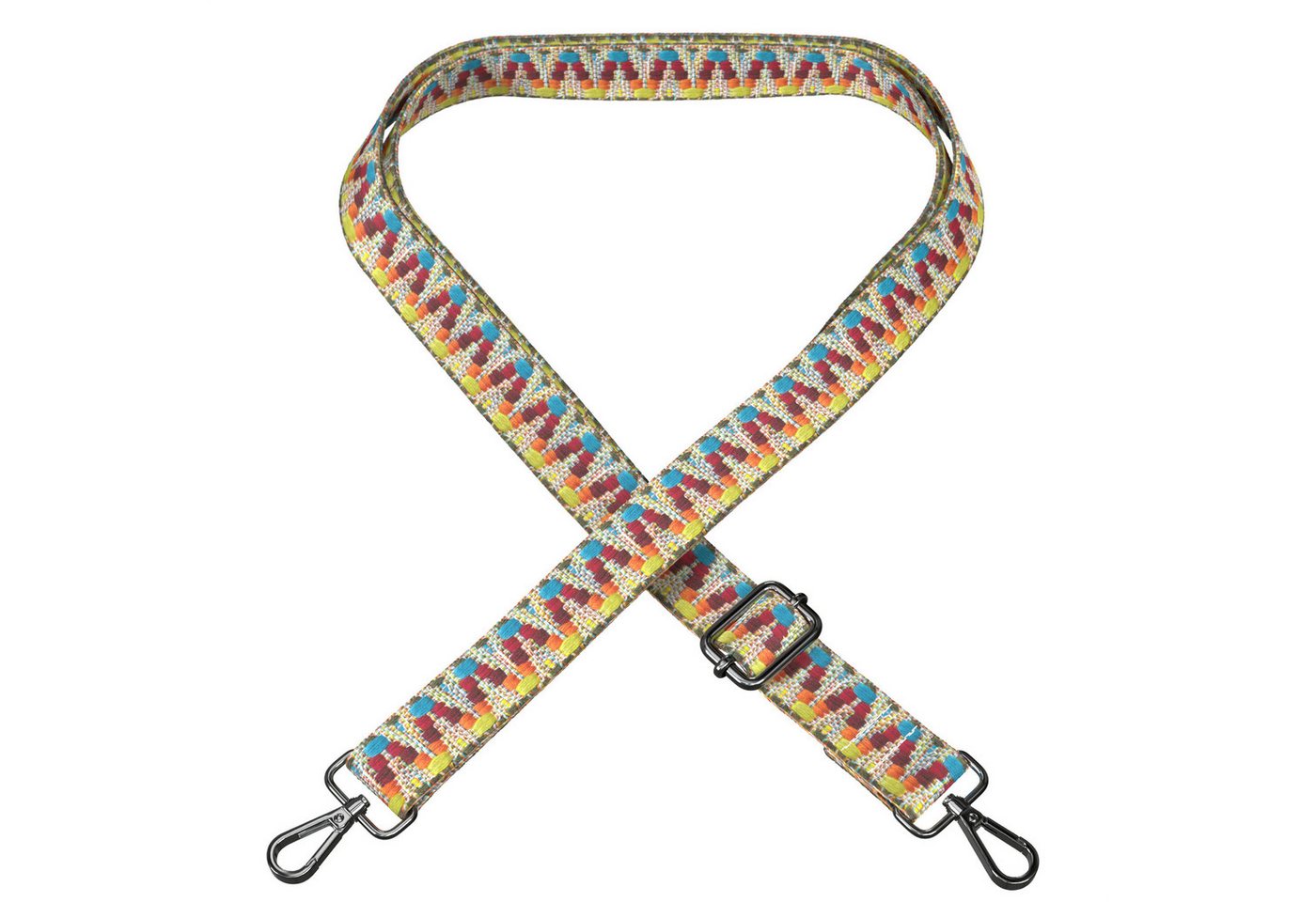 EAZY CASE Schulterriemen Ersatz Taschenriemen Boho Style Verstellbarer ZickZack Trageriemen als Ersatz für Gürteltaschen Bunt