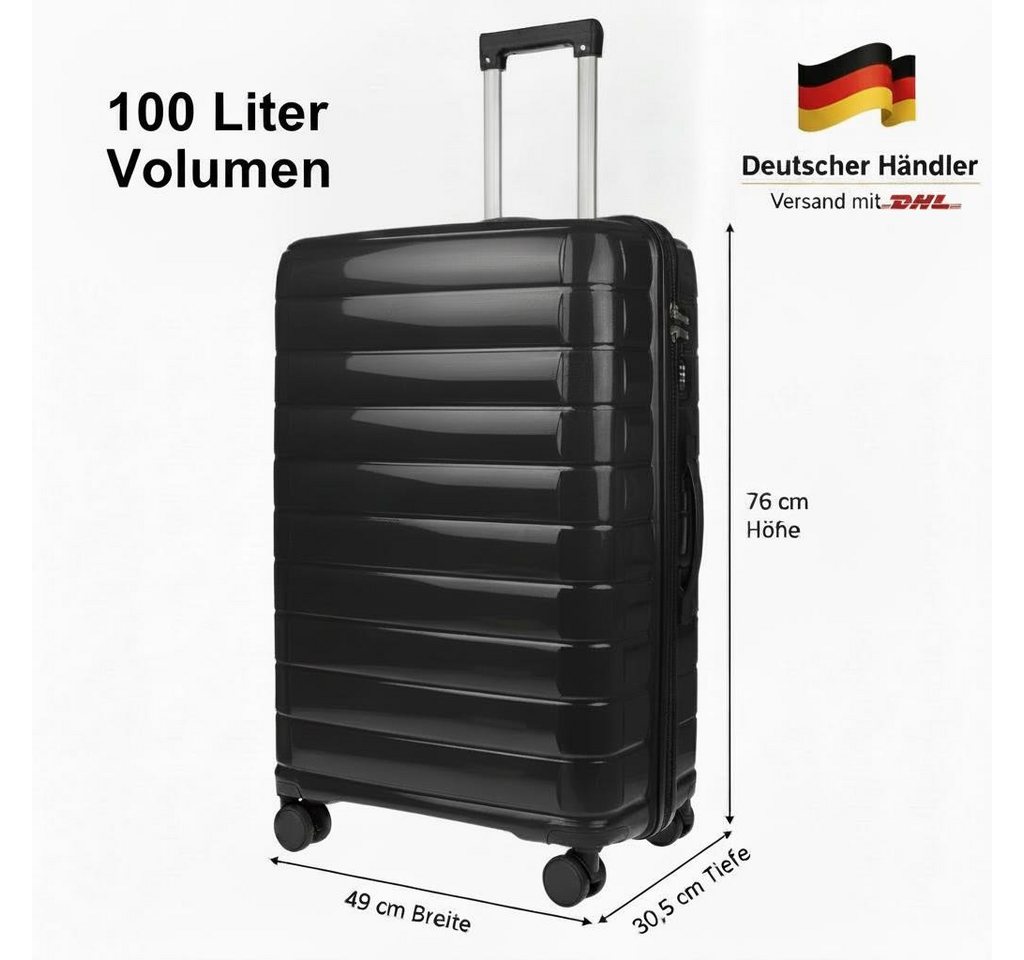 Christian Wippermann Business-Trolley XL Großer Koffer für Herren Damen Hartschalenkoffer, 4 Rollen, mit TSA-Schloss Bild 3
