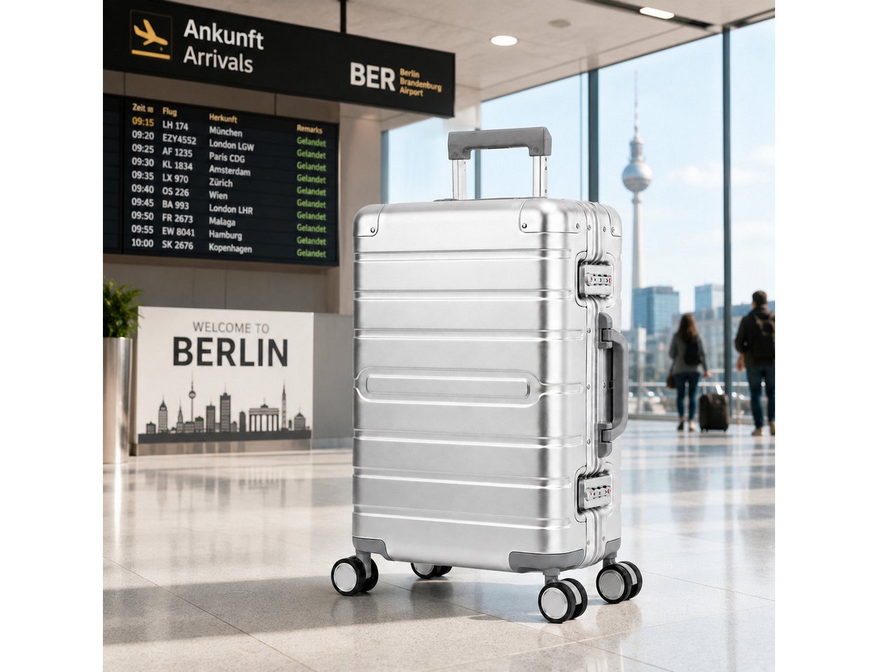 Travelhouse Handgepäckkoffer 100% Aluminium Serie OSLO - verschiedene Farben, 4 Rollen, mit stabilem Aluminium-Gehäuse und verstärkten Ecken Bild 5