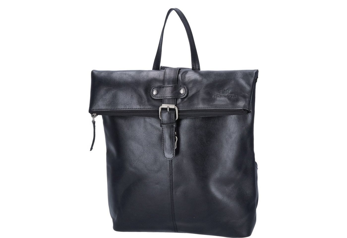 The Skandinavian Brand Freizeitrucksack The Skandinavian Brand Leder Rucksack COW OILY WAXY Black (1-tlg)
