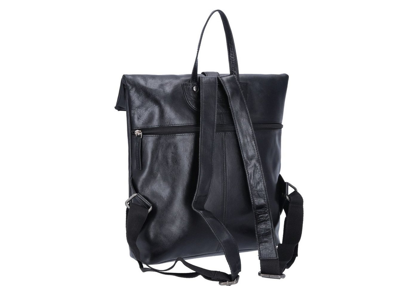 The Skandinavian Brand Freizeitrucksack The Skandinavian Brand Leder Rucksack COW OILY WAXY Black (1-tlg) Bild 2