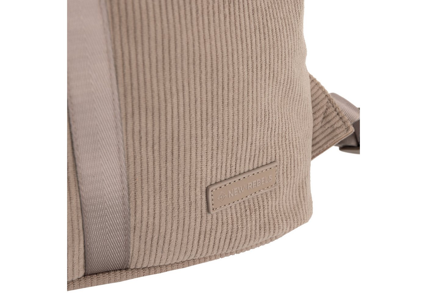 NEW REBELS Cityrucksack kleiner Roll Up RollTop Kurier Rucksack Ribbi Los Angeles Cord, trendige Kordoptik