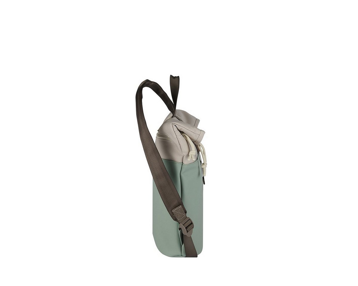 NEW REBELS Cityrucksack kleiner Roll Up RollTop Kurier Rucksack Backham Los Angeles, wasserabweisendes Planenmaterial, grün beige Bild 3