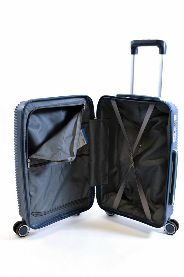 Zimmert Leather Hartschalen-Trolley Lightracer, 4 Rollen, Gr. S 55 cm Koffer, 4 Rollen, bruchsicheres PP, TSA-Schloss, Blau Bild 4