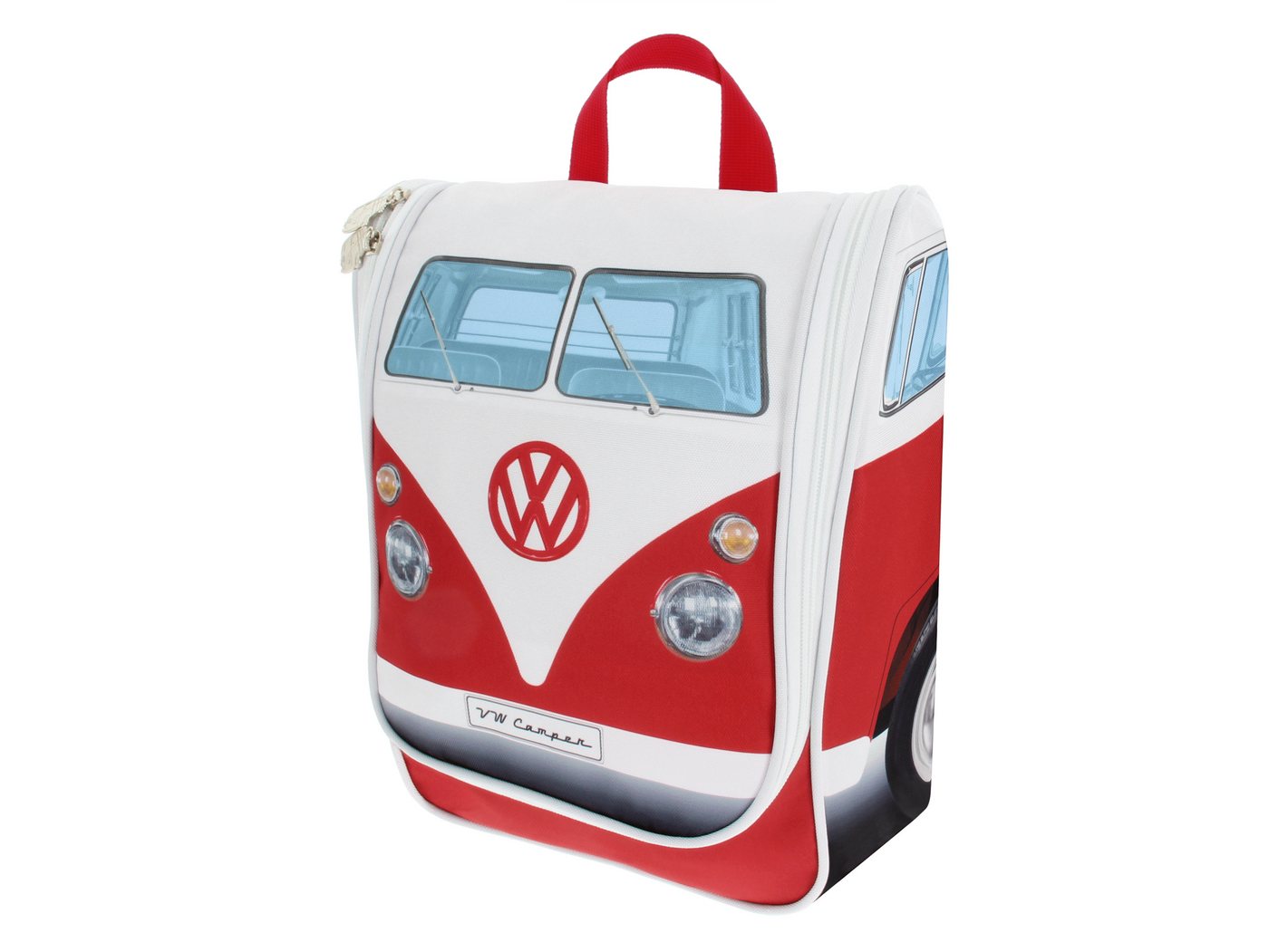 VW Collection by BRISA Kulturbeutel Volkswagen Kulturtasche, Kosmetiktasche zum Aufhängen (1 Stück, mit 3 elastischen Netztaschen und 1 Netztasche mit Reißverschluss), nicht nur ein Fanartikel Bild 3