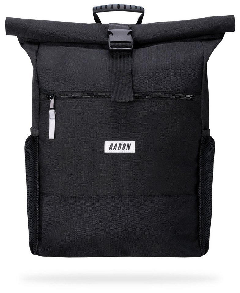 AARON Rucksack Rolltop Rucksack für Damen und Herren - 18–26 L, Schwarz Bild 2
