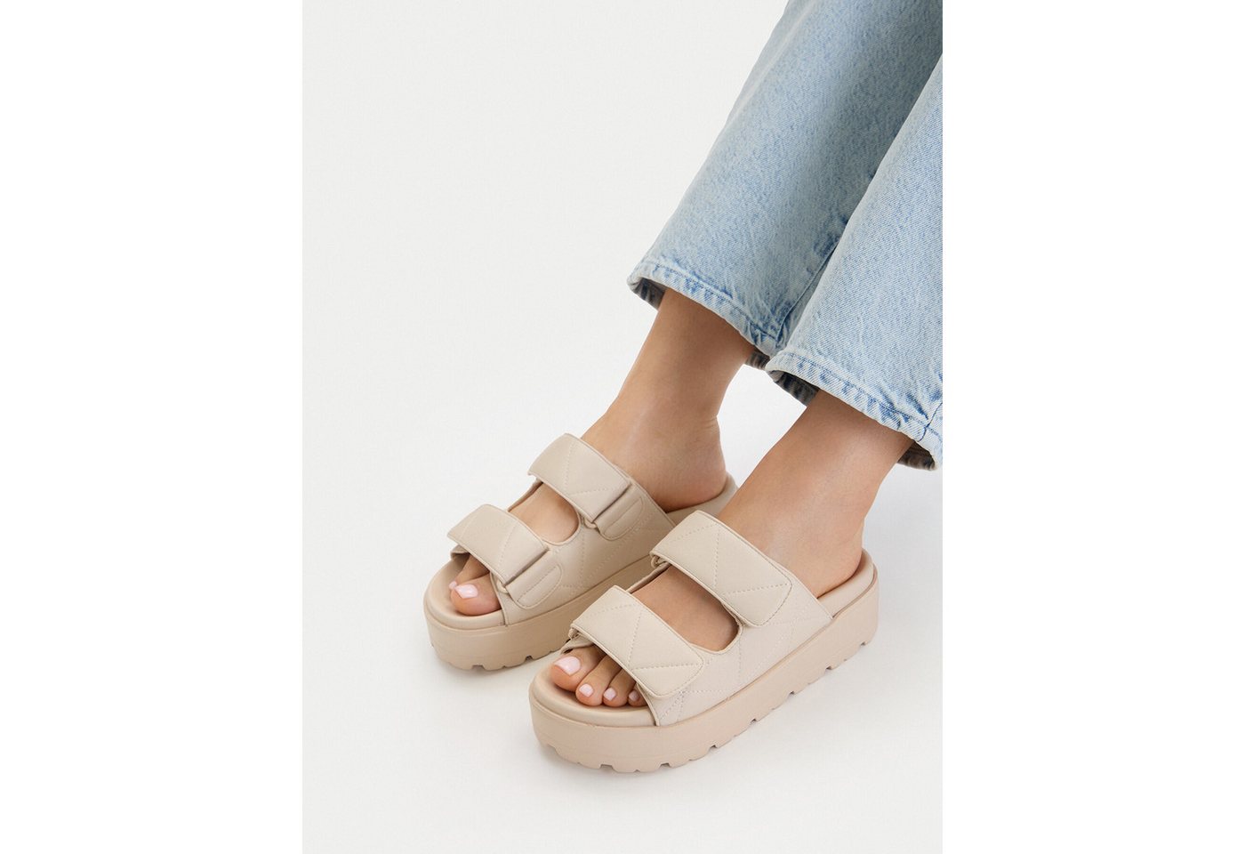 DeeZee Deezee Damen-Flip-Flops in Creme Badepantolette Bild 4