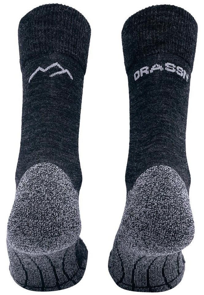 DRASSN Wandersocken Vohenstrauß Herren und Damen (1-Paar) aus Merino Wolle, mit druckfreiem Bündchen und Blasenschutz