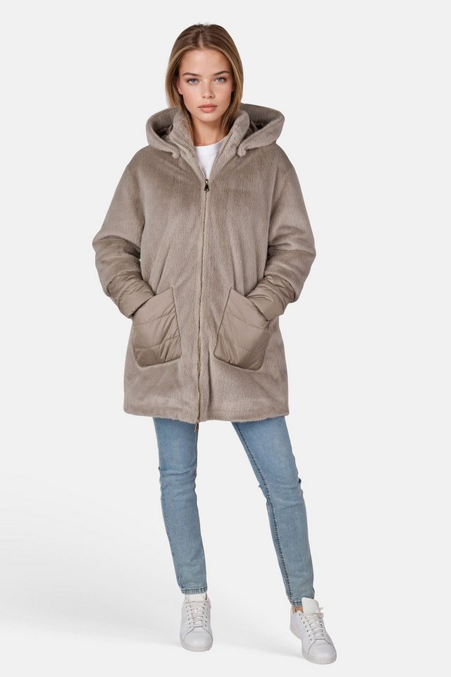 White Label Outdoorjacke (1-St) mit Stehkragen und abknöpfbarer Kapuze Bild 3