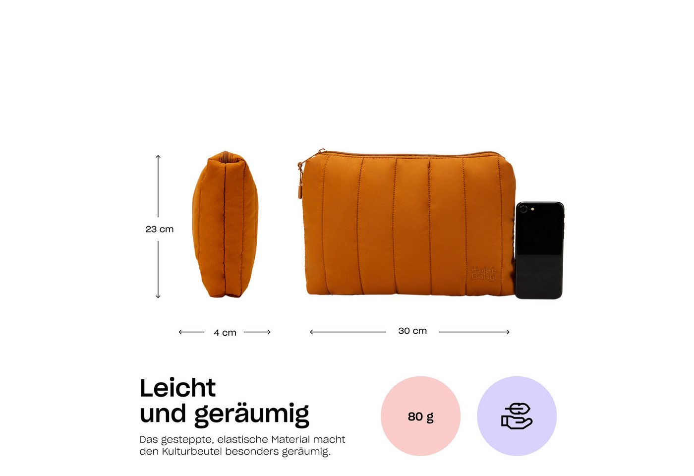 Hylat Baby Kulturbeutel Kosmetiktasche - vielseitiger Kulturbeutel-Organizer – Braun (1-tlg), Kosmetiktasche - stilvolle gesteppte Windeltasche - Braun Bild 3