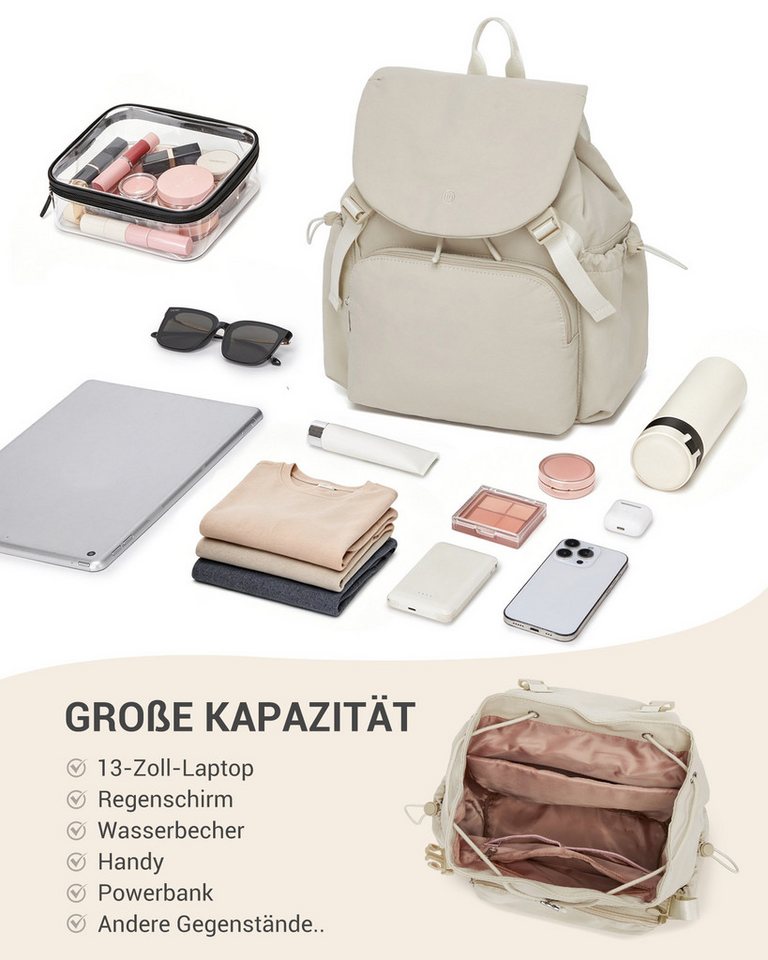 Miss Lulu Rucksack Leichter Rucksack Damen – Kompakter Cityrucksack mit 13" Laptopfach Bild 2
