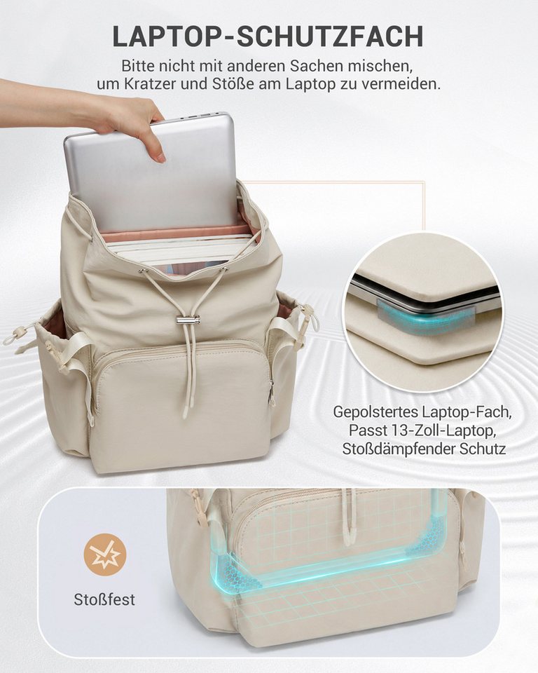 Miss Lulu Rucksack Leichter Rucksack Damen – Kompakter Cityrucksack mit 13" Laptopfach Bild 4