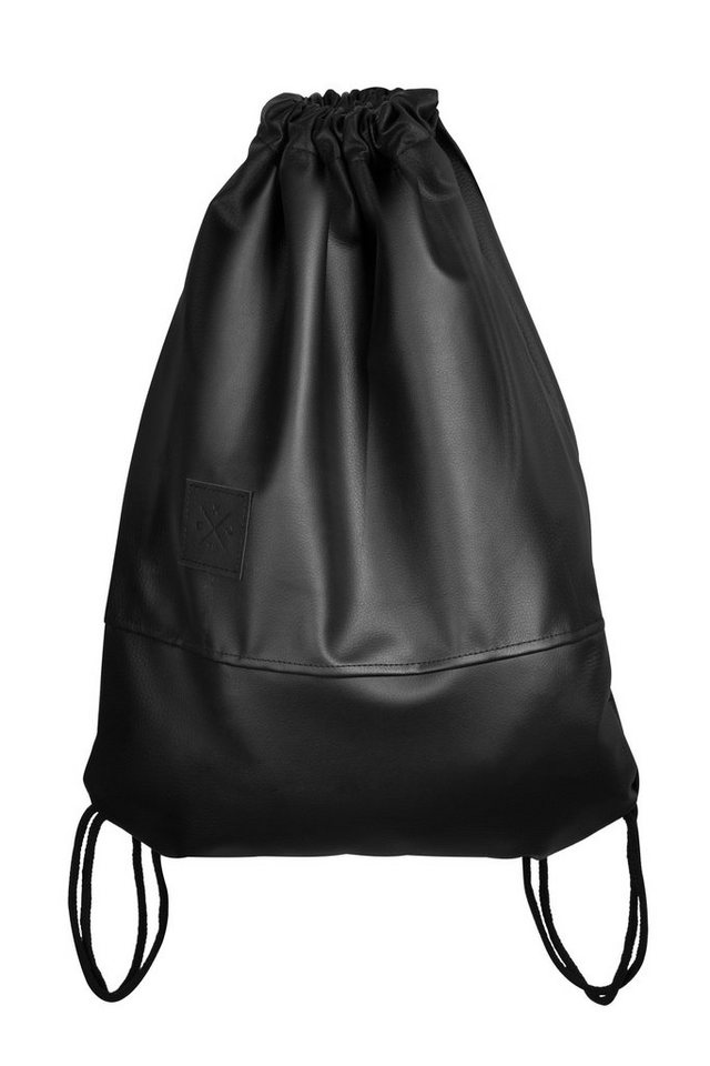Manufaktur13 Gymbag Black Out Sports Bag - Turnbeutel, Kunstleder Sportbeutel, Vegan Bild 2