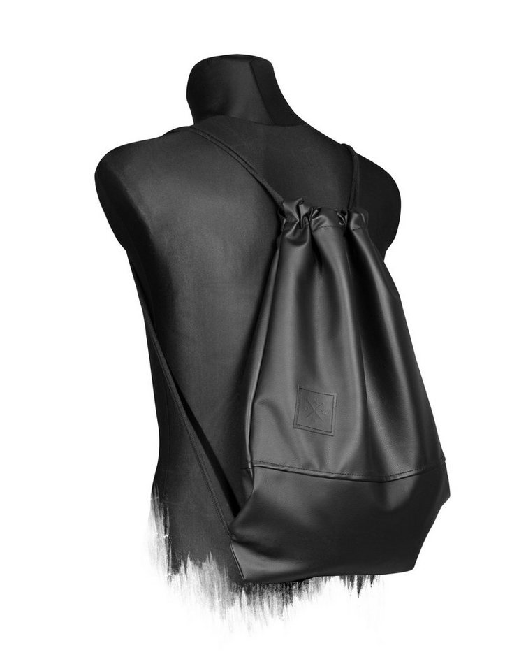Manufaktur13 Gymbag Black Out Sports Bag - Turnbeutel, Kunstleder Sportbeutel, Vegan Bild 3