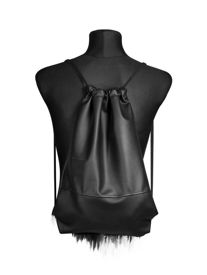 Manufaktur13 Gymbag Black Out Sports Bag - Turnbeutel, Kunstleder Sportbeutel, Vegan Bild 4