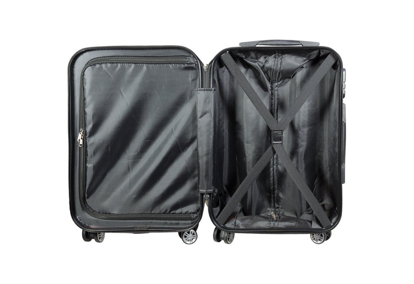 Trendyshop365 Hartschalen-Trolley Liberty, bunter Koffer mit Motiv, 3 Größen, 4 Rollen, Zahlenschloss, Polycarbonat, Dehnfalte Bild 4