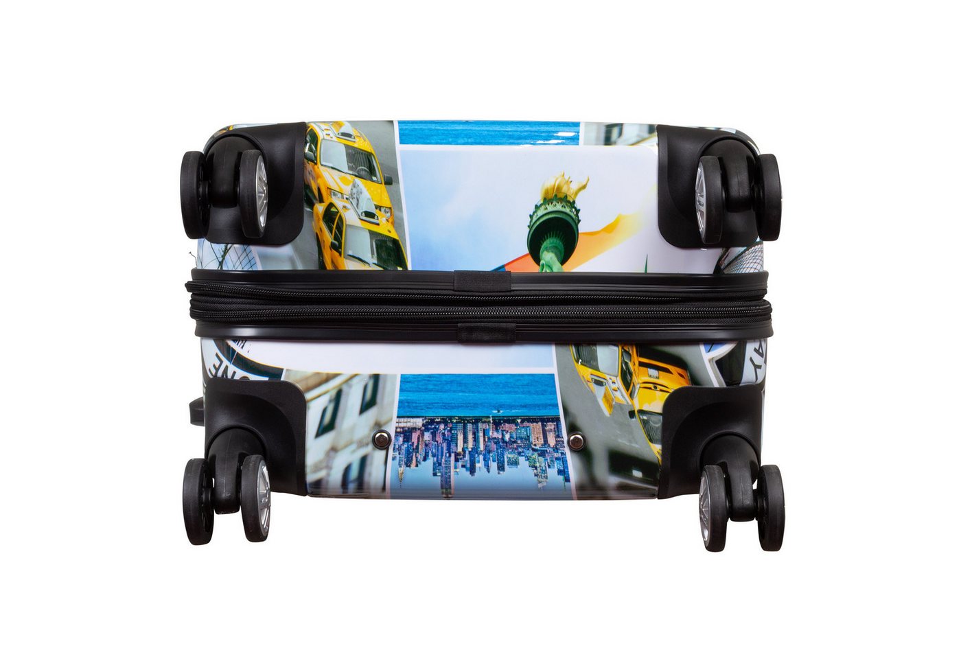 Trendyshop365 Hartschalen-Trolley Liberty, bunter Koffer mit Motiv, 3 Größen, 4 Rollen, Zahlenschloss, Polycarbonat, Dehnfalte Bild 5
