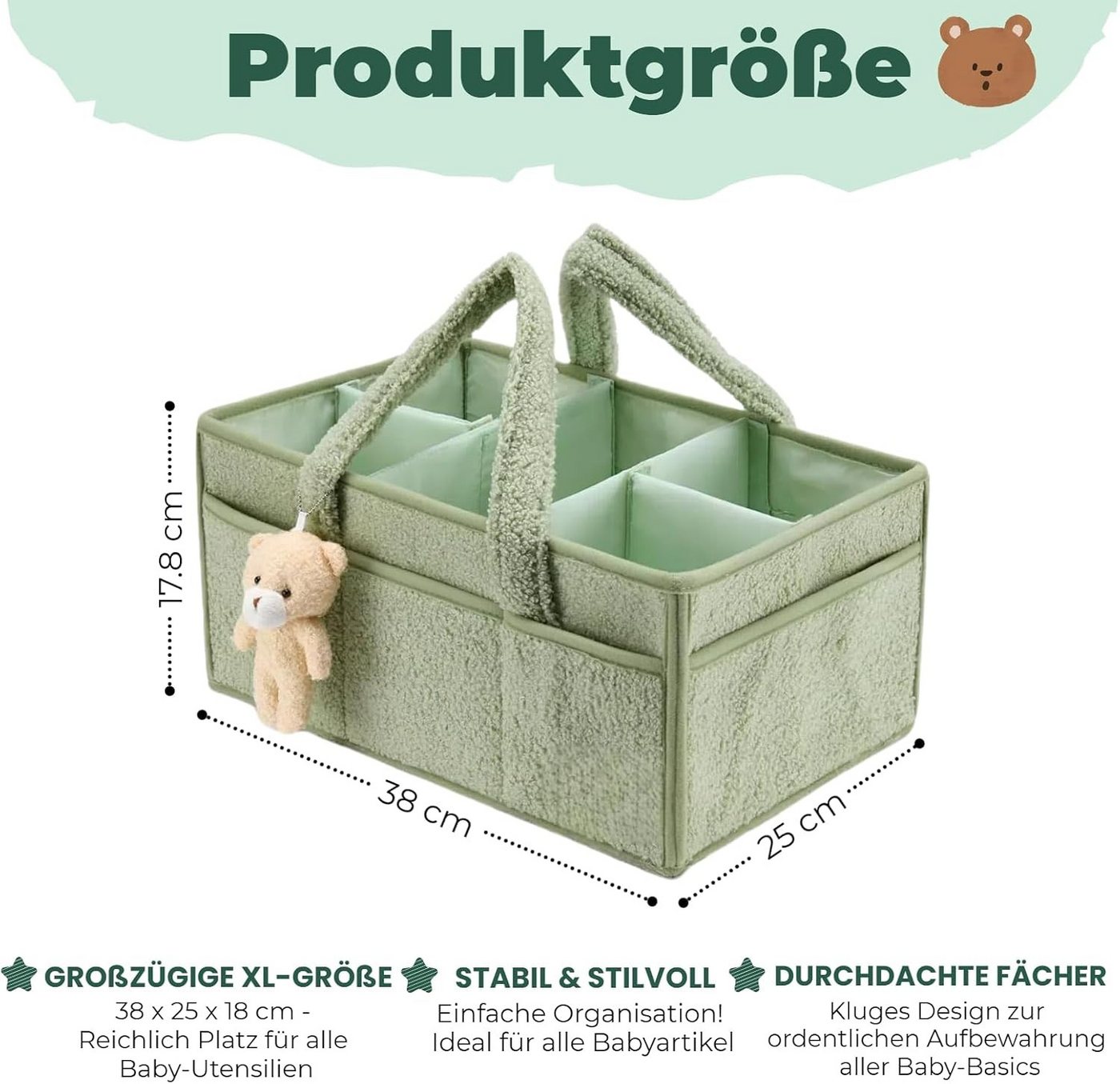 nsihing Wickeltasche Wickeltisch Organizer, Tragbarer Wickelkorb