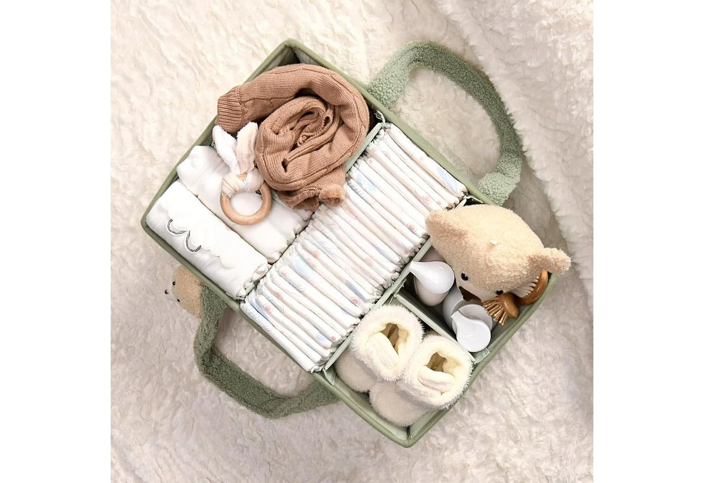 nsihing Wickeltasche Wickeltisch Organizer, Tragbarer Wickelkorb Bild 3