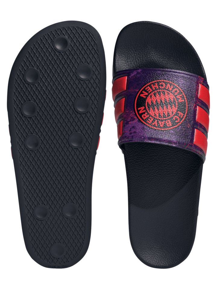 adidas Performance FC Bayern München, Adilette, Herren, Lila Badesandale Bild 4