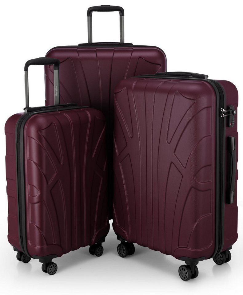 Suitline Hartschalen-Trolley S1, 4 Rollen, Kofferset 3-tlg Koffer, Trolleys TSA Bild 2