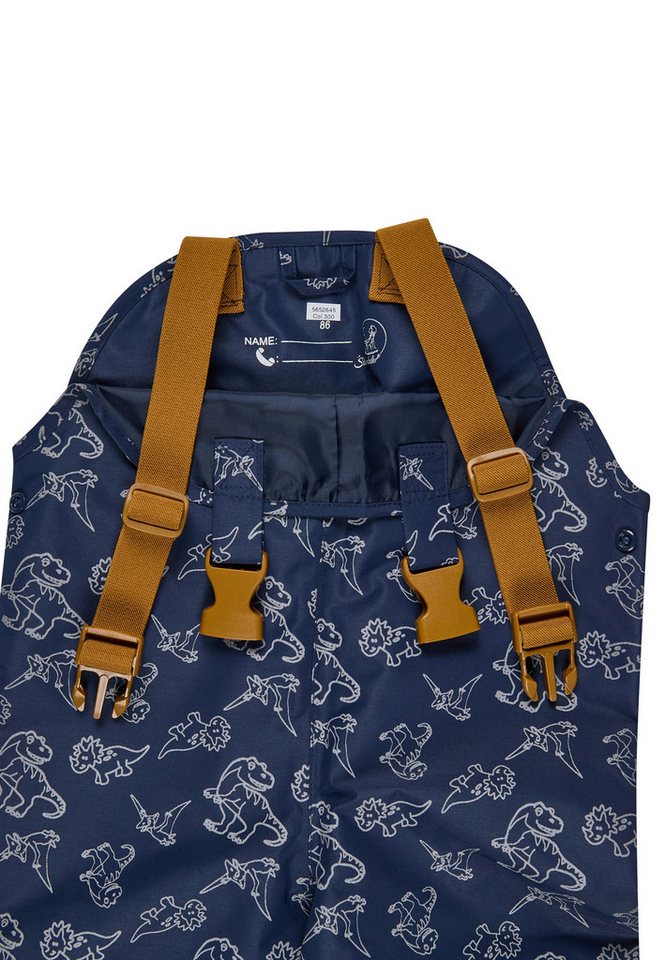 Sterntaler® Regenhose Matschhose gefüttert Dino (1-tlg) Gefütterte Regenhose mit Reflexdruck und verstellbaren Trägern Bild 3