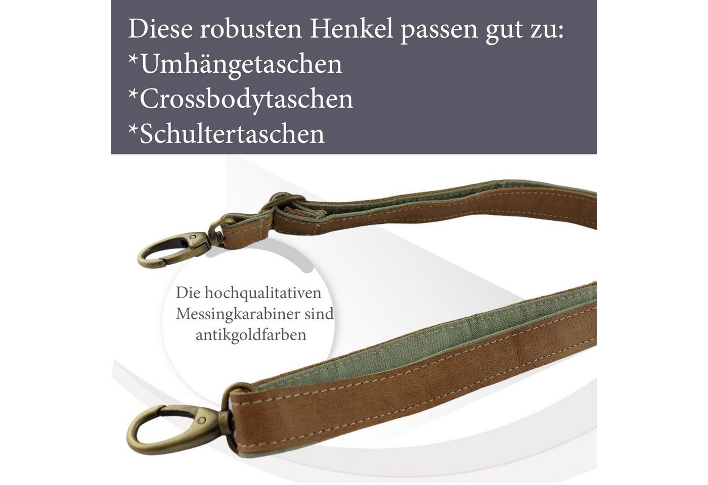 Sunsa Schulterriemen Schulterriemen Taschenhenkel Riemen Taschengriffe Henkel Taschengurt mit praktischen Karabiner, Stabil Bild 2