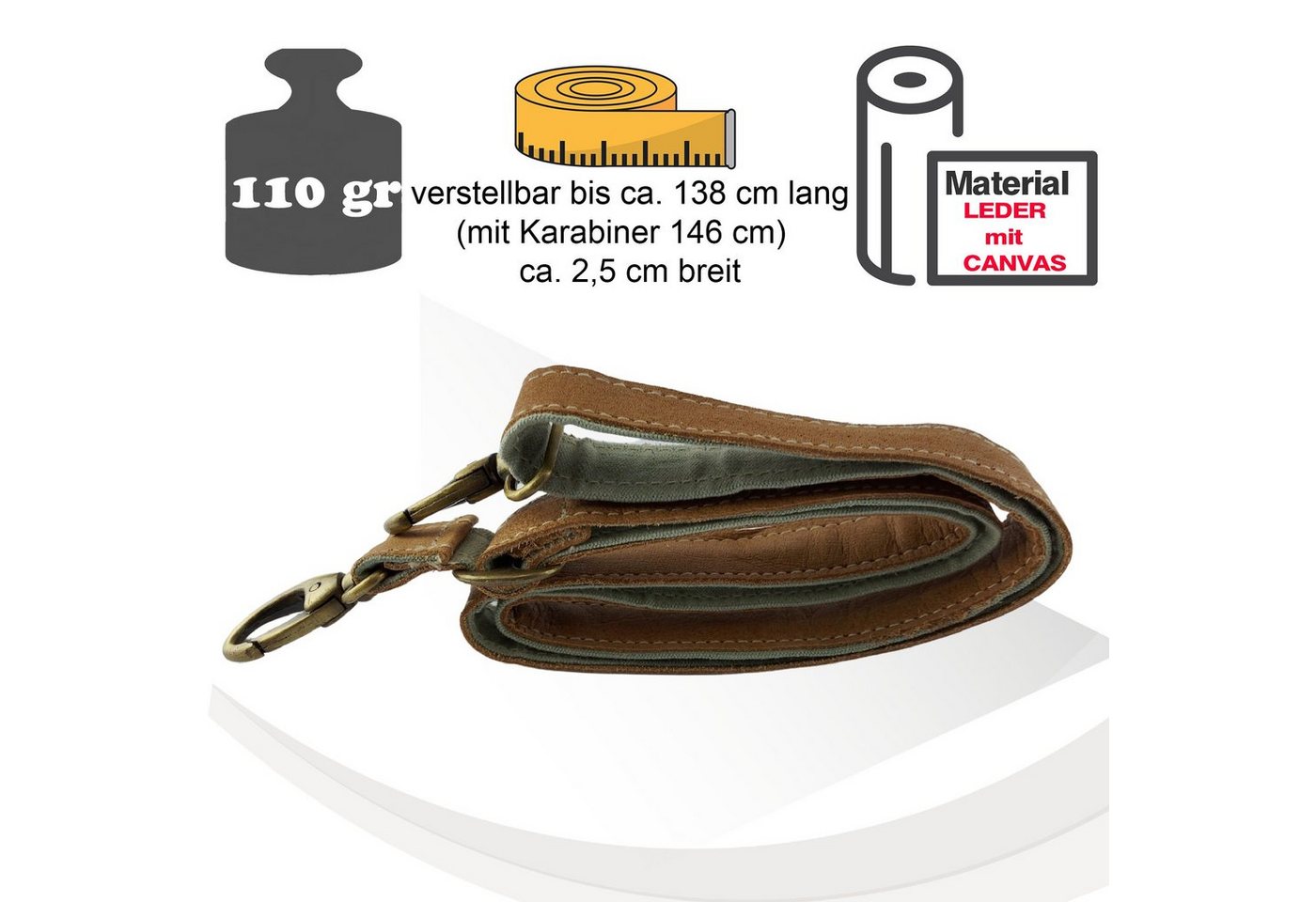 Sunsa Schulterriemen Schulterriemen Taschenhenkel Riemen Taschengriffe Henkel Taschengurt mit praktischen Karabiner, Stabil Bild 5