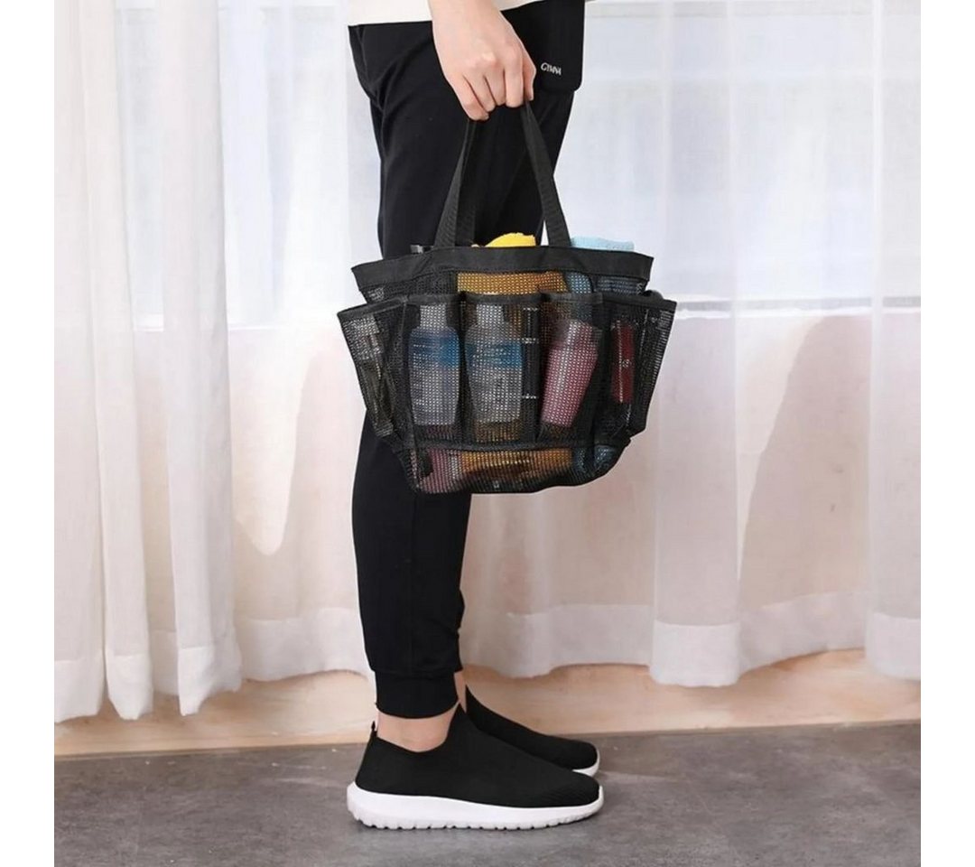 Malantis Freizeittasche Strandnetztasche, Praktische Tasche aus leicht zu reinigendem Mesh (Perfekt für den Ausflug zum Strand oder Schwimmbad - Platz für Handtuch, Duschgel oder Badeschlappen, 1 Stück), Strandtasche in praktischer Größe, modernes Material, faltbar Bild 4