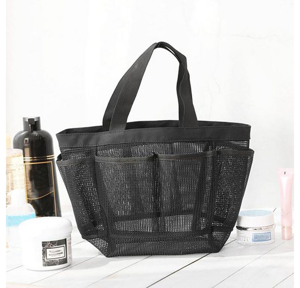 Malantis Freizeittasche Strandnetztasche, Praktische Tasche aus leicht zu reinigendem Mesh (Perfekt für den Ausflug zum Strand oder Schwimmbad - Platz für Handtuch, Duschgel oder Badeschlappen, 1 Stück), Strandtasche in praktischer Größe, modernes Material, faltbar Bild 5