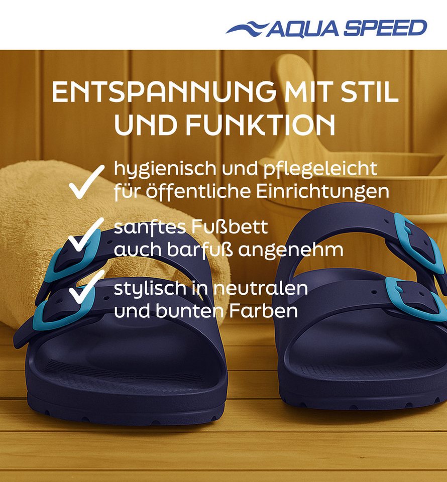 Aqua Speed Gr. 29 – bequeme Kinder-Latschen mit Mikrofaserhandtuch Badesandale (Flexible Badeschuhe für Urlaub & Garten – Kindergrößen 29 im Set) Riemen individuell einstellbar – rutschfest & ideal für Strand