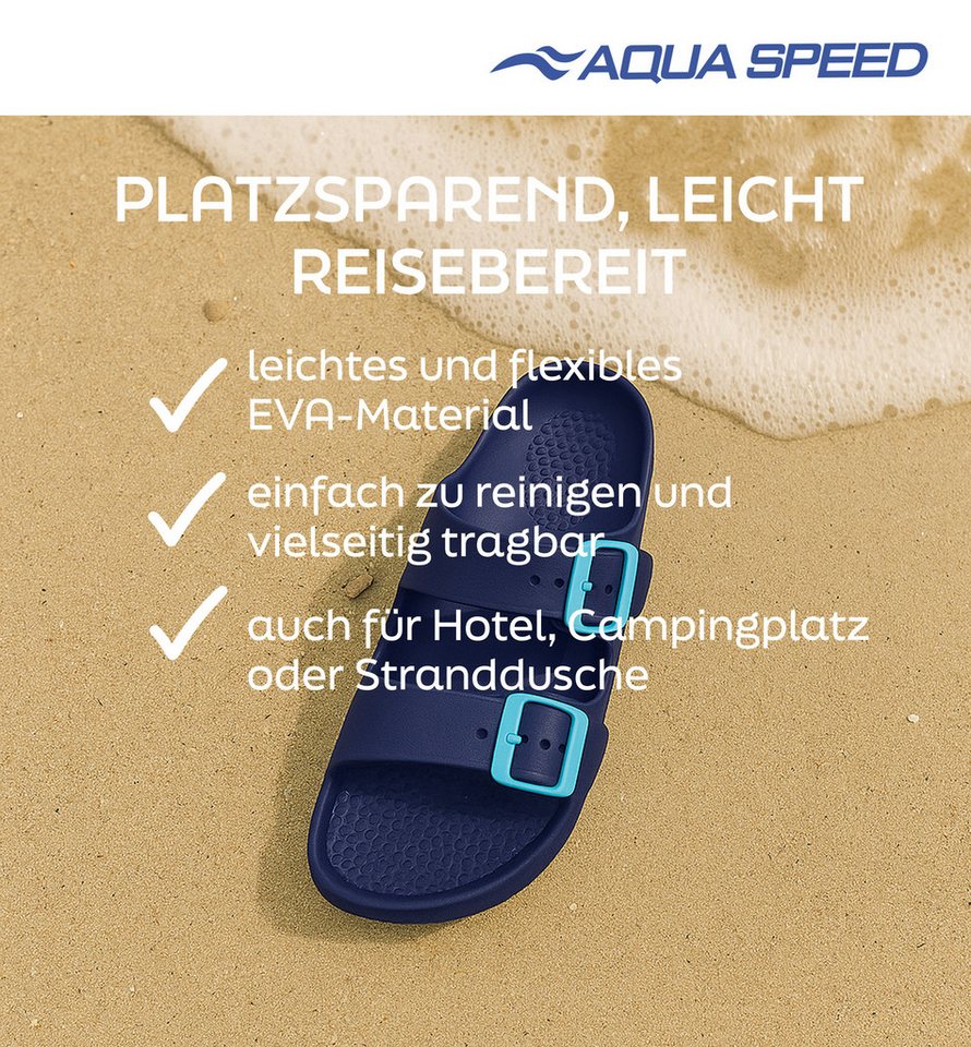 Aqua Speed Gr. 29 – bequeme Kinder-Latschen mit Mikrofaserhandtuch Badesandale (Flexible Badeschuhe für Urlaub & Garten – Kindergrößen 29 im Set) Riemen individuell einstellbar – rutschfest & ideal für Strand Bild 2