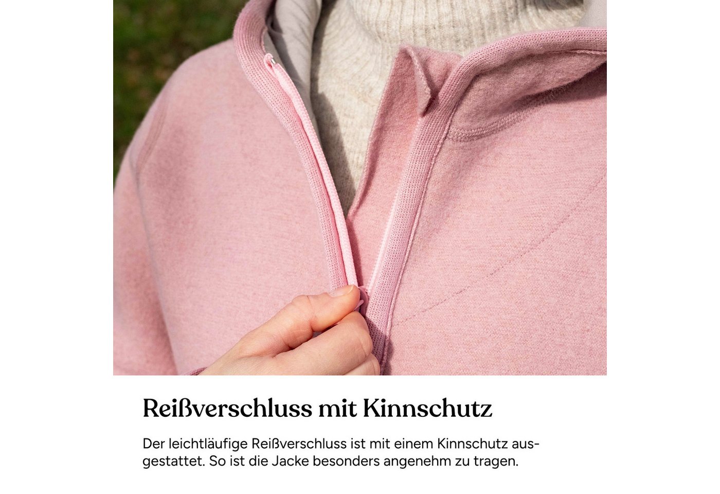 Ehrenkind Walkjacke Damen-Walkjacke aus Merino-Schurwolle mit Kapuze Atmungsaktiver Wollwalk aus reiner Merino-Schurwolle Bild 3
