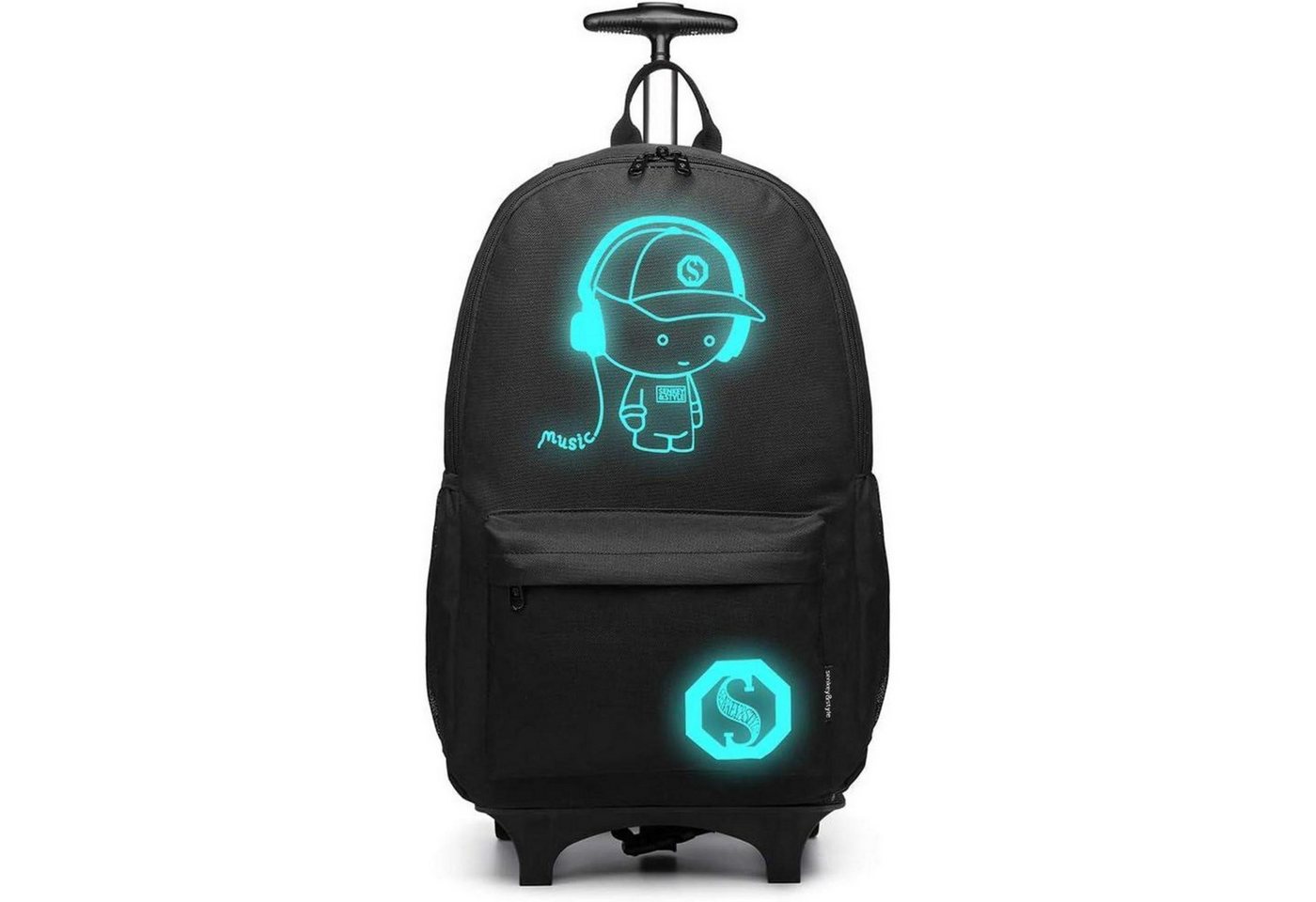 LuxusKollektion Kinderrucksack Kinderrucksack Trolley Rädern Schulrucksack Jungen Schwarz Koffer Bild 2