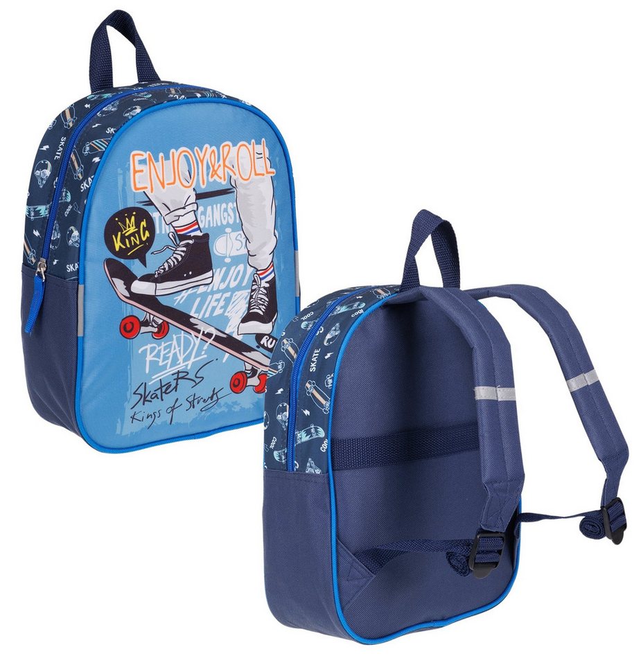 fabrizio® Kinderrucksack Rucksack Jungen Mädchen Kindergarten Tasche, Kindergartenrucksack Kinder Handgepäck Skateboard Rookie 20651 +e Bild 2