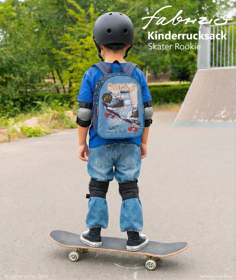 fabrizio® Kinderrucksack Rucksack Jungen Mädchen Kindergarten Tasche, Kindergartenrucksack Kinder Handgepäck Skateboard Rookie 20651 +e Bild 4