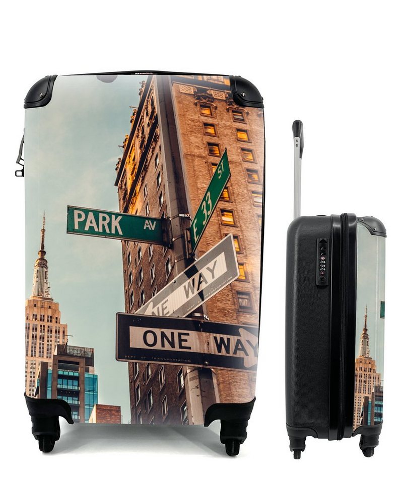 MuchoWow Handgepäckkoffer Stadtzentrum New York, 4 Rollen, Handgepäck Trolley Rollkoffer Kleine Reisekoffer mit 4 Rollen - Cabin Size < 55x40x23 & 55x40x20 cm - Fotokoffer - Kabinenkoffer - Boardgepäck Bild 3