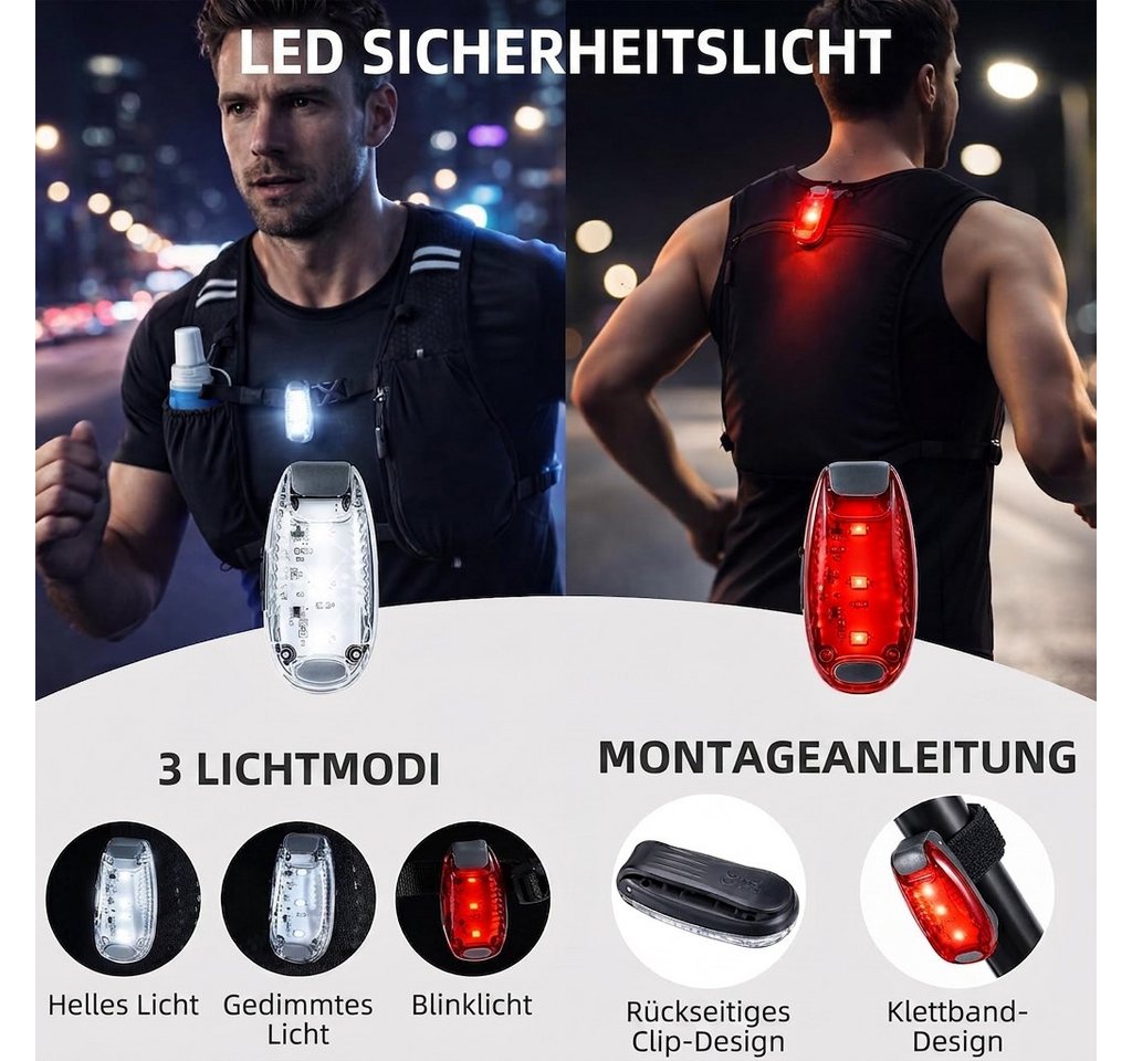 Fizzyo Trinkrucksack LED Laufweste mit Trinkflasche 500 ml Reflektierend 3 Taschen (LED-Laufweste mit 500-ml-Trinkflasche und reflektierenden Elementen, LED-Laufweste mit 500-ml-Trinkflasche und 3 Taschen), 3 LED-Leuchten, reflektierende Streifen, 500-ml-Trinkflasche Bild 4