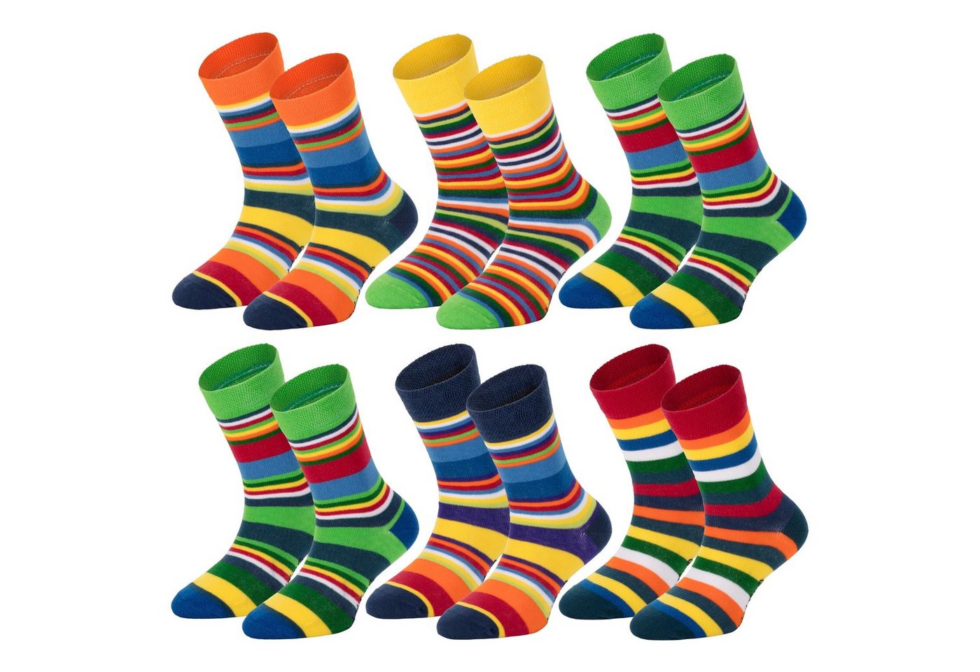 FussFreunde Thermosocken 6 Paar warme Ringel Kindersocken mit Frotteefutter, Thermo Socken (6 Paar) Vollfrottee-gefüttert Bild 3
